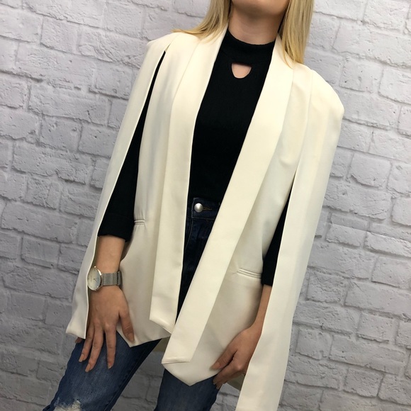 Who What Wear Jackets & Blazers - Who What Wear Off White Cape Style Blazer